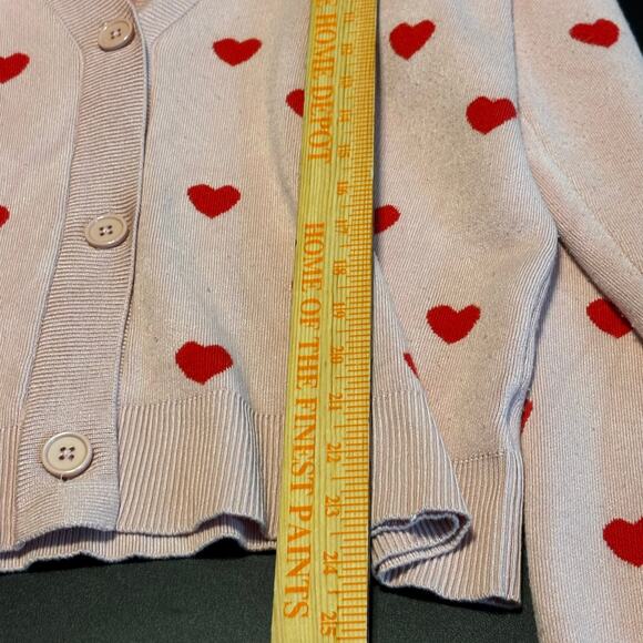 Abbott Elementary Pink Red Heart Cardigan Sweater Women’s Size M - Picture 5 of 8